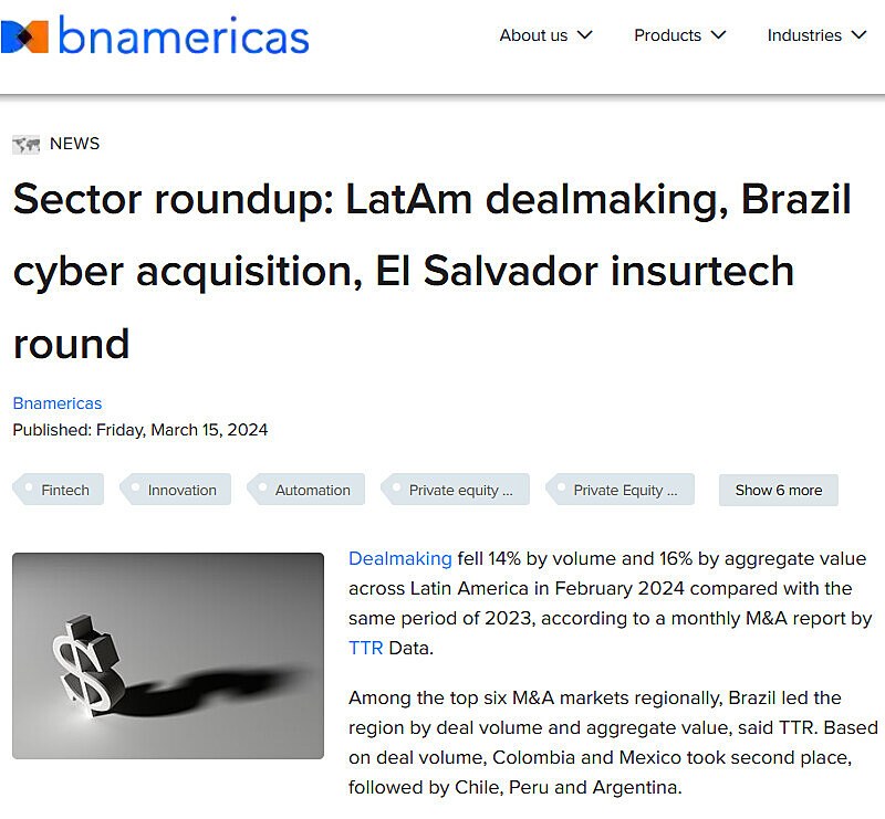 Sector roundup: LatAm dealmaking, Brazil cyber acquisition, El Salvador insurtech round